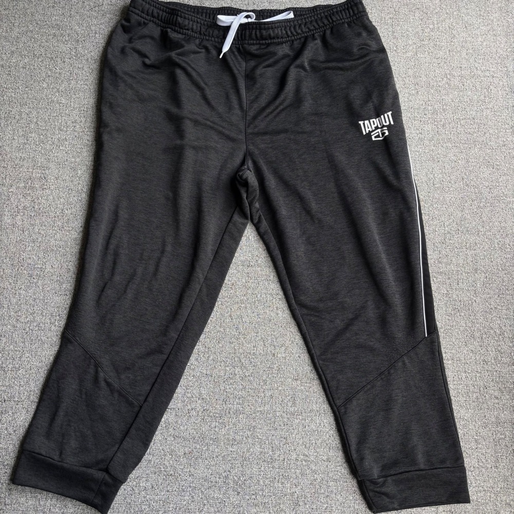 Tapout Joggers Mens 4XL Athletic Charcoal Grey Side Stripe MMA Training Pants